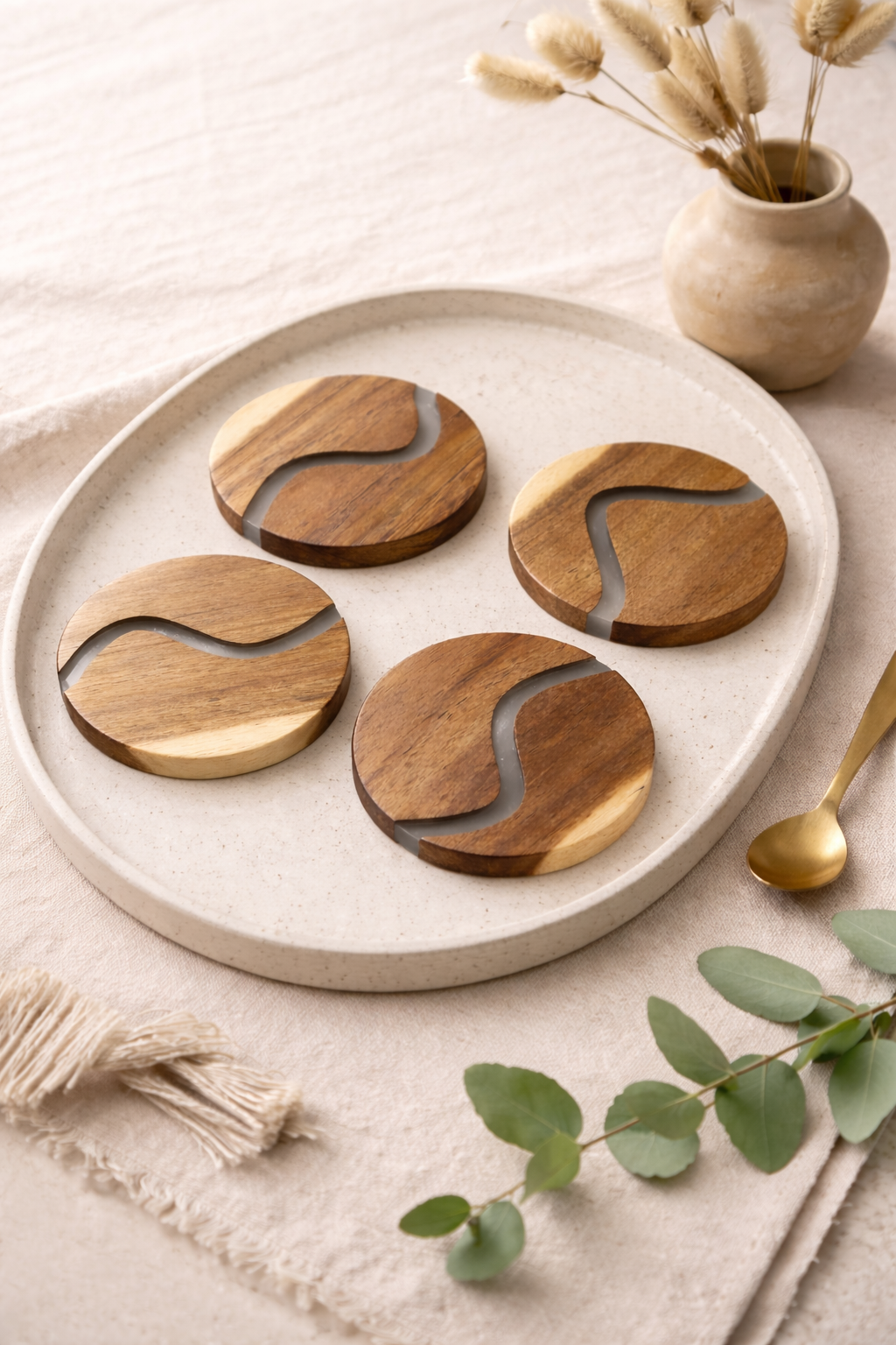 Ibiza Teak Coaster | 4 Piece Set