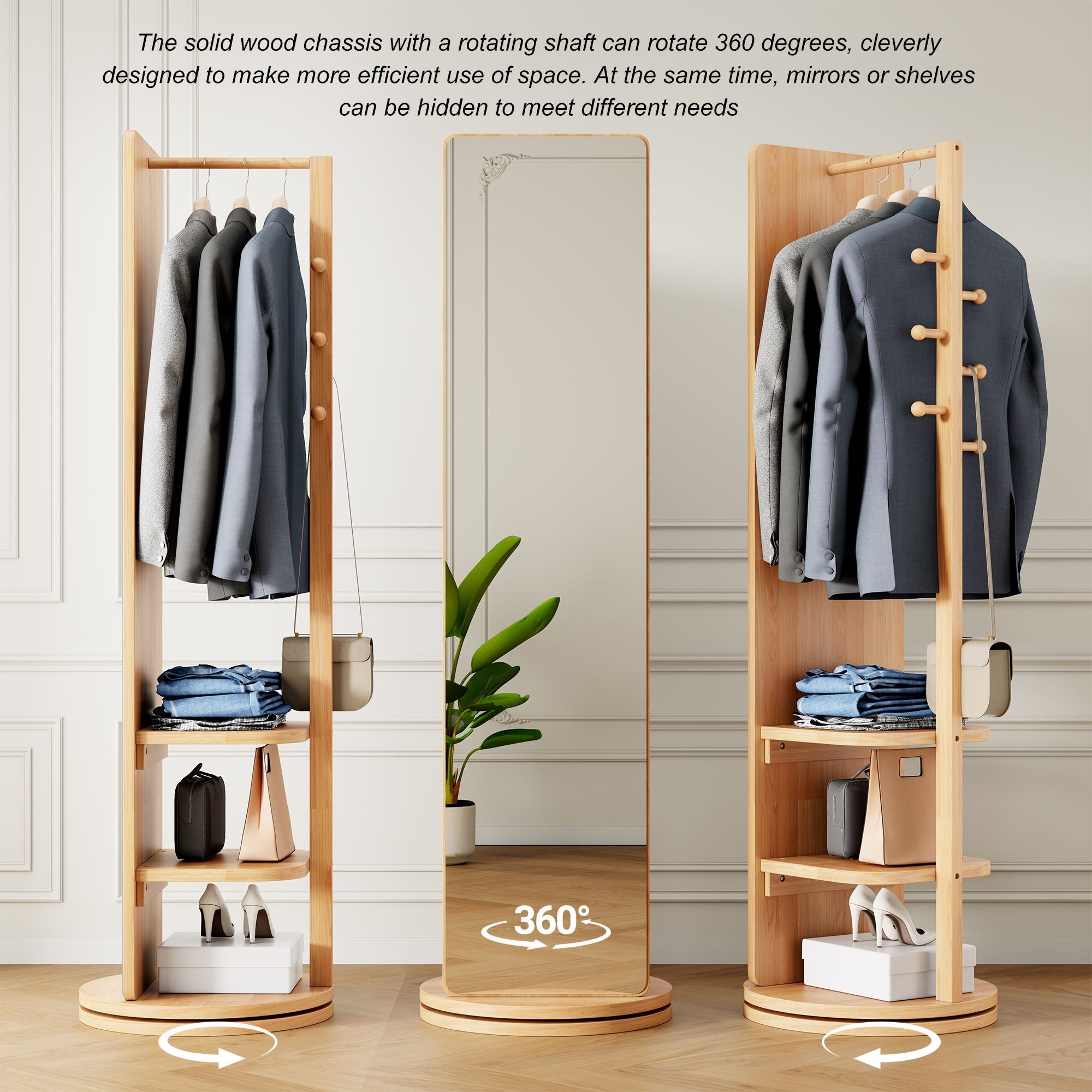 3 In 1 Multifunctional Full Length Clothing Mirror
