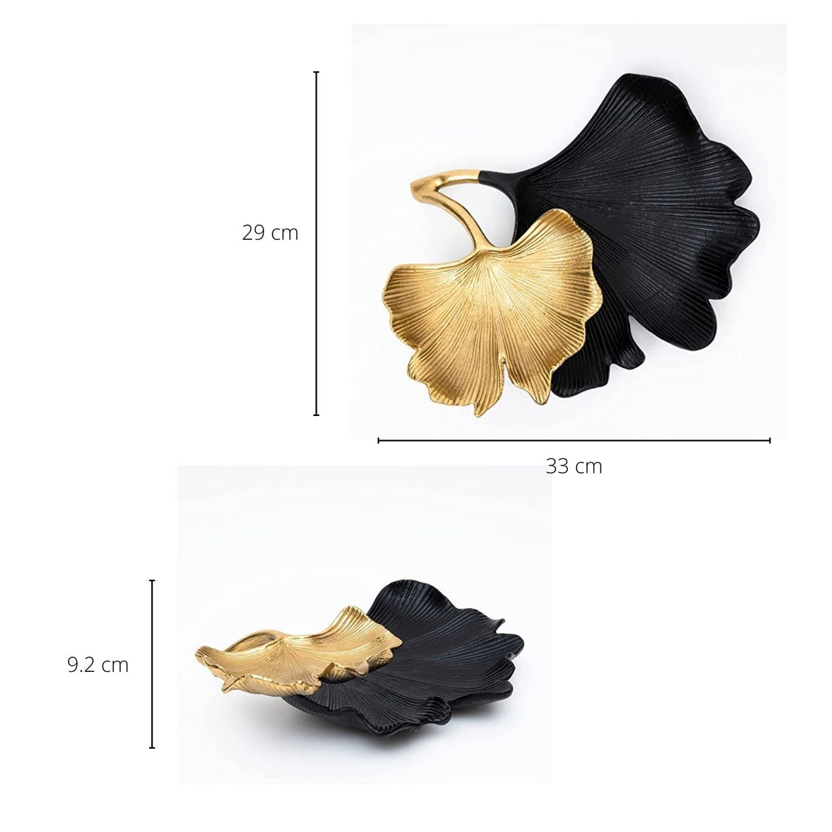 Black & Gold Ginkgo Leaf Tray