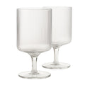 Khen Glass Ribbed Wine Goblets | Set of 2