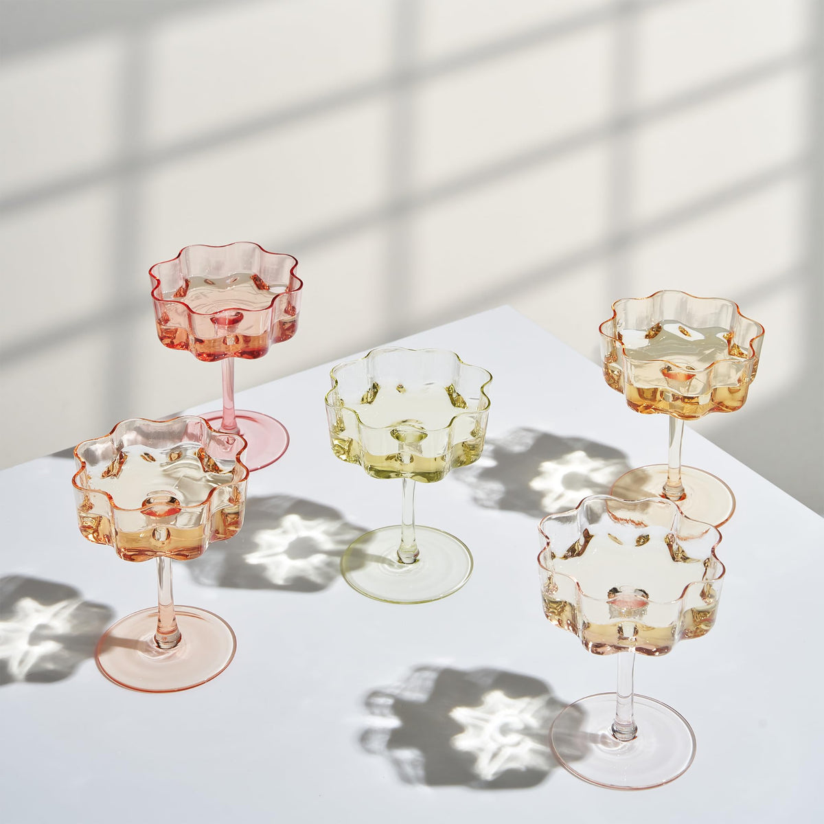 Flower Wave Coupe Cocktail | Set of 5