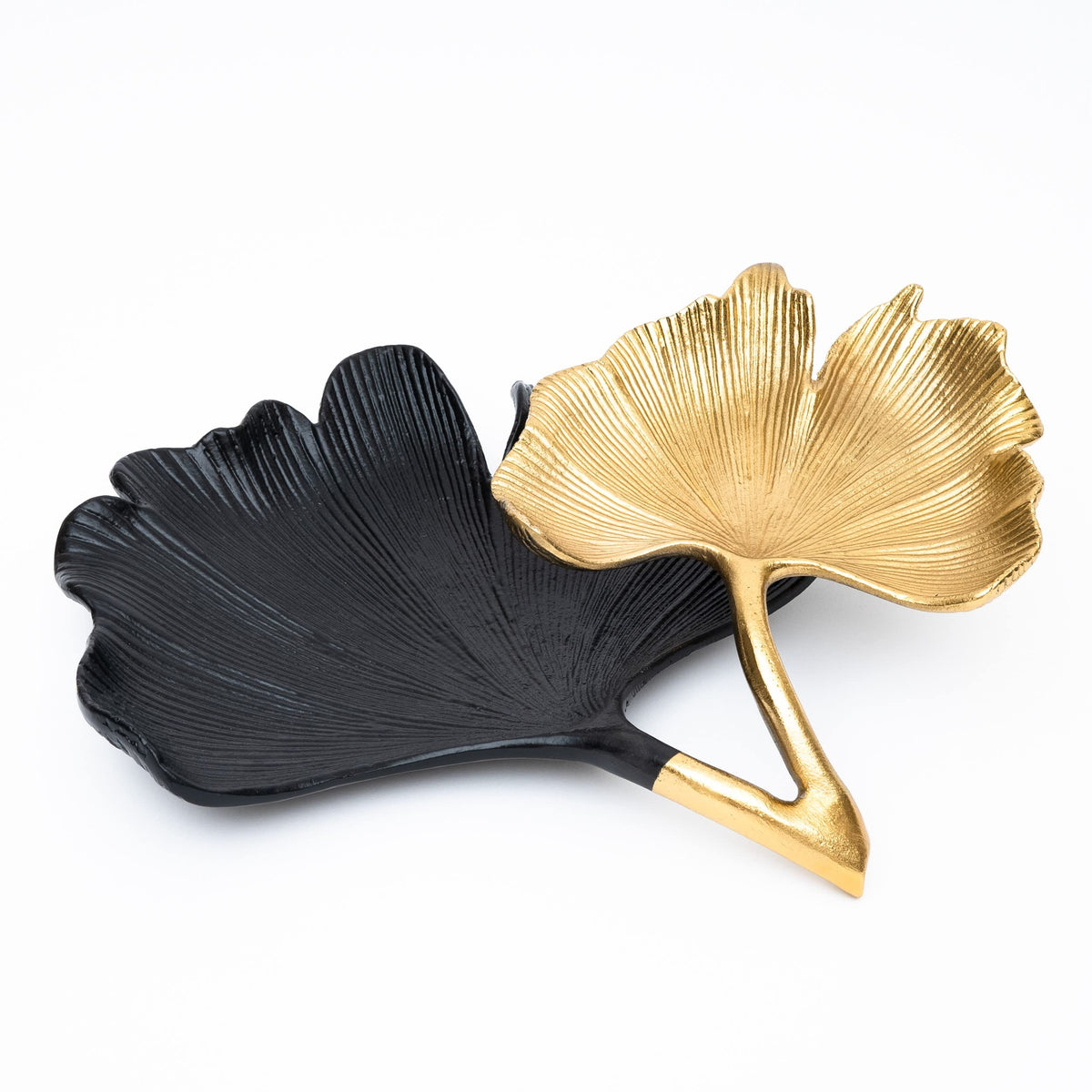 Black & Gold Ginkgo Leaf Tray