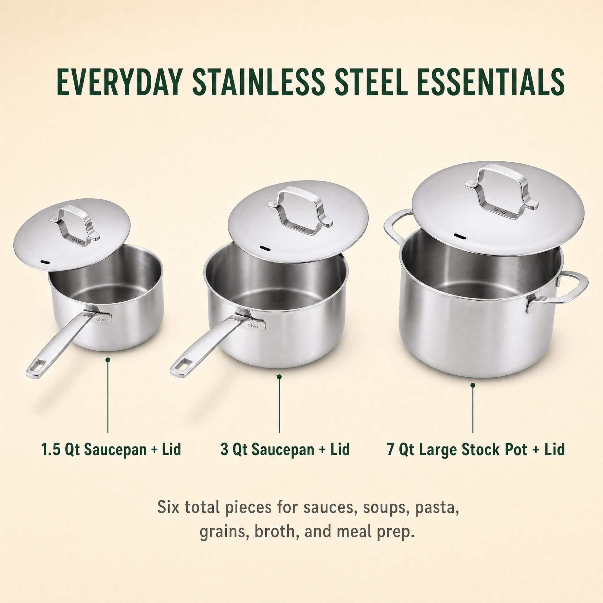5-Ply Stainless Steel Pot Set