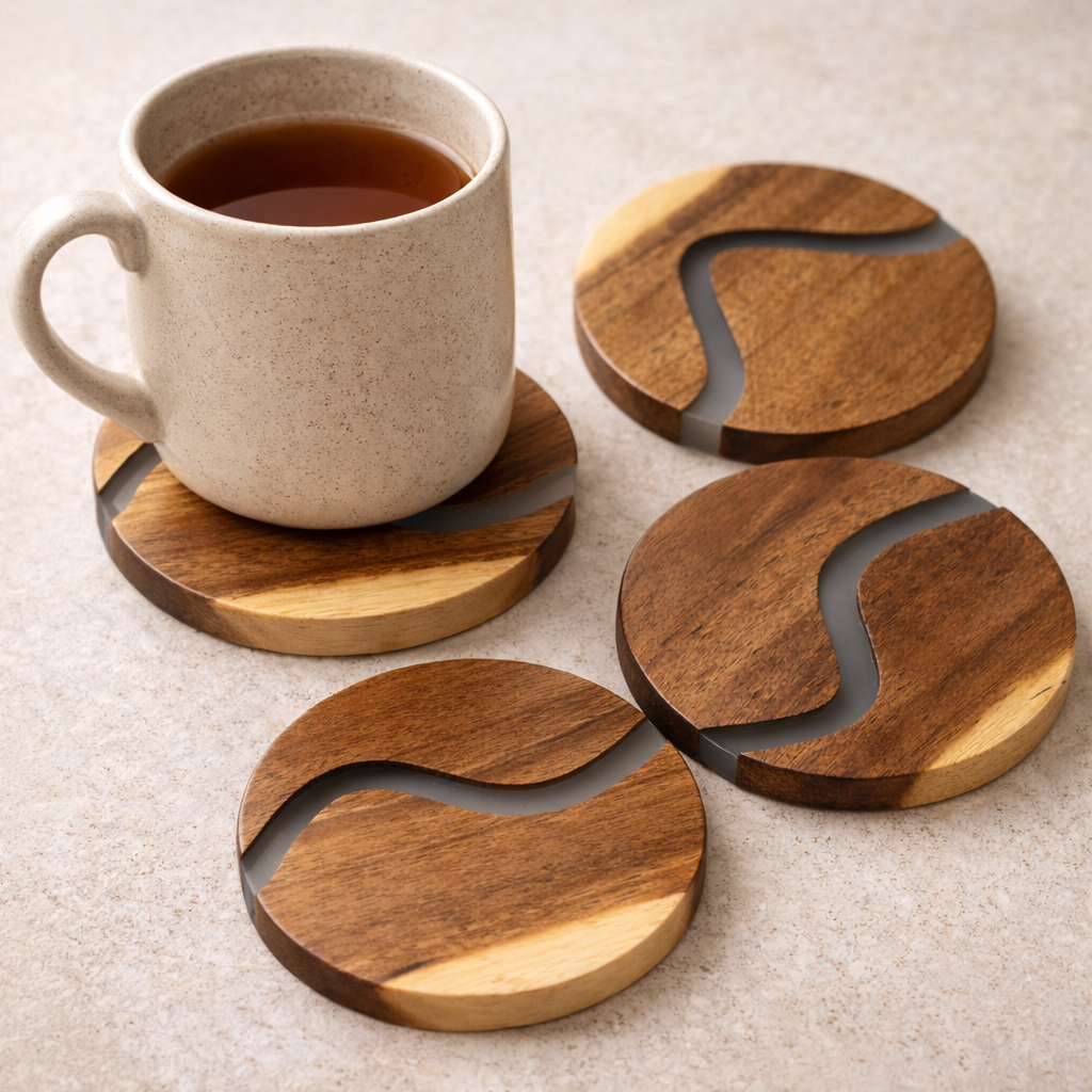 Ibiza Teak Coaster | 4 Piece Set