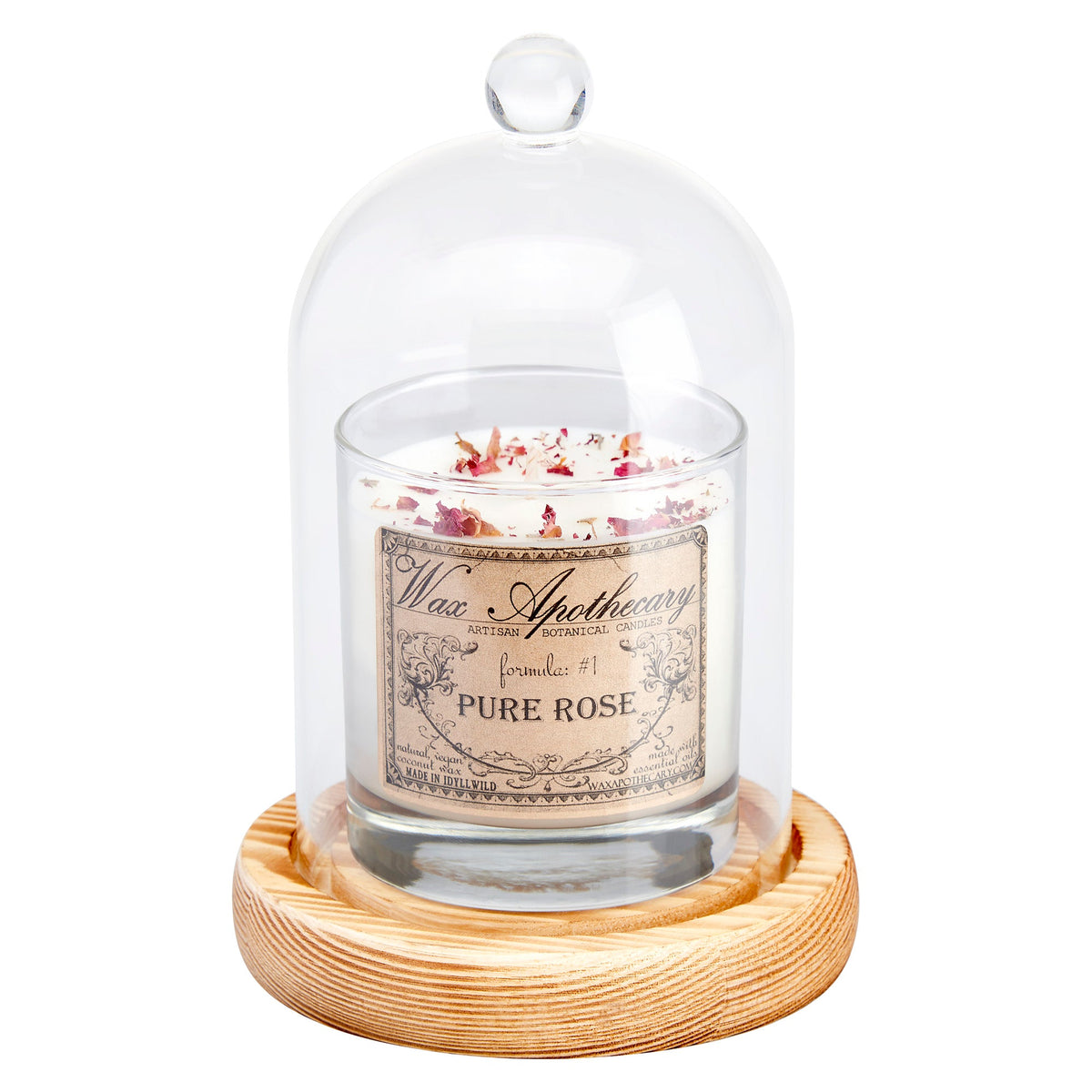 Candle Cloche Bell Jar | Glass & Wood