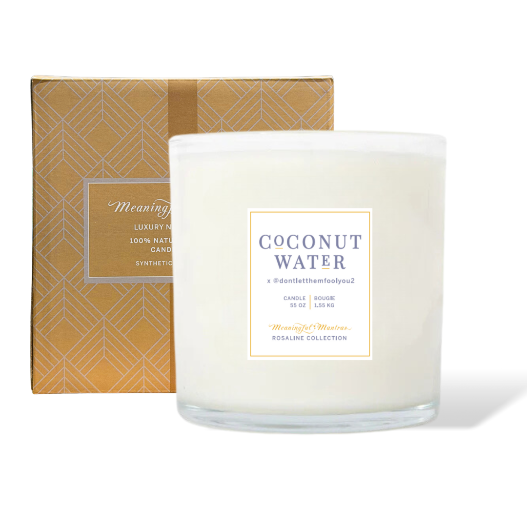 Coconut Water x @Dontletthemfoolyou2 Natural Candle 55oz Rosaline Collection