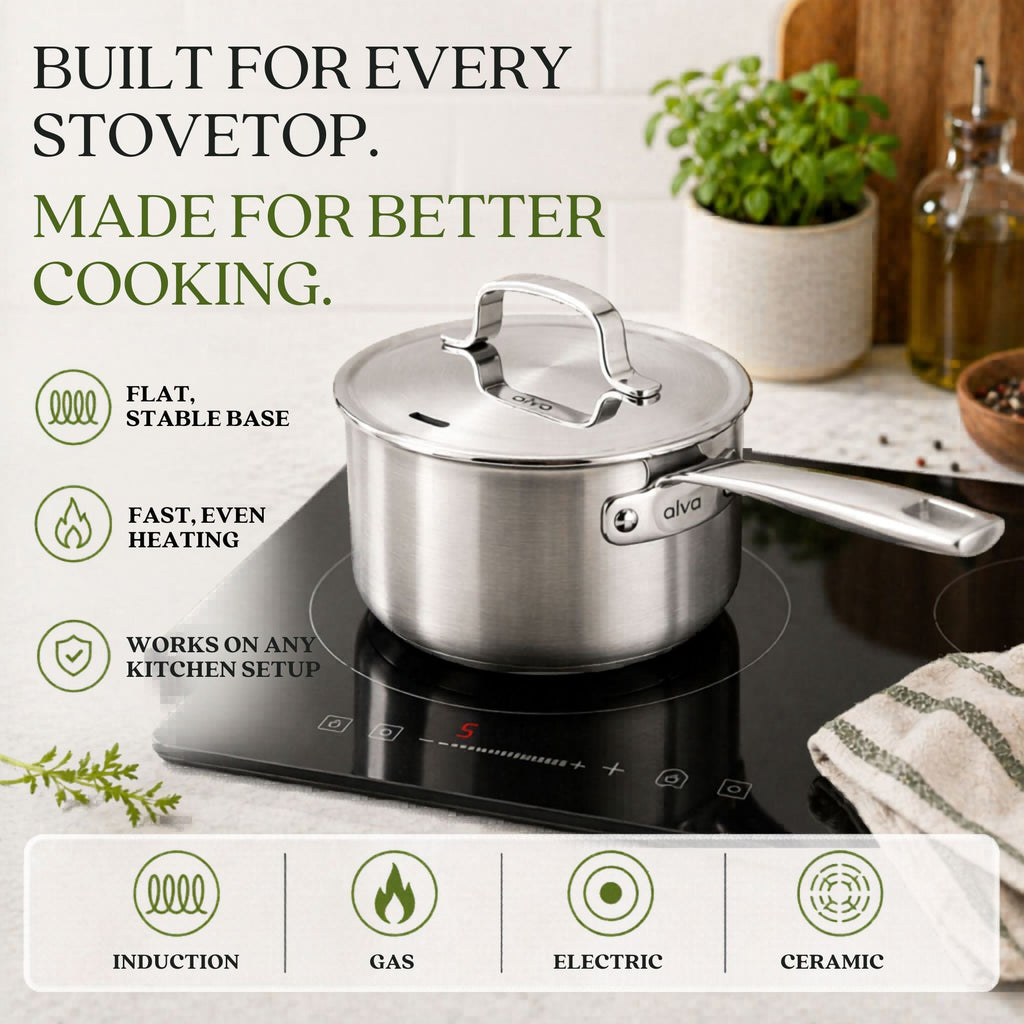5-Ply Stainless Steel Saucepan with Lid