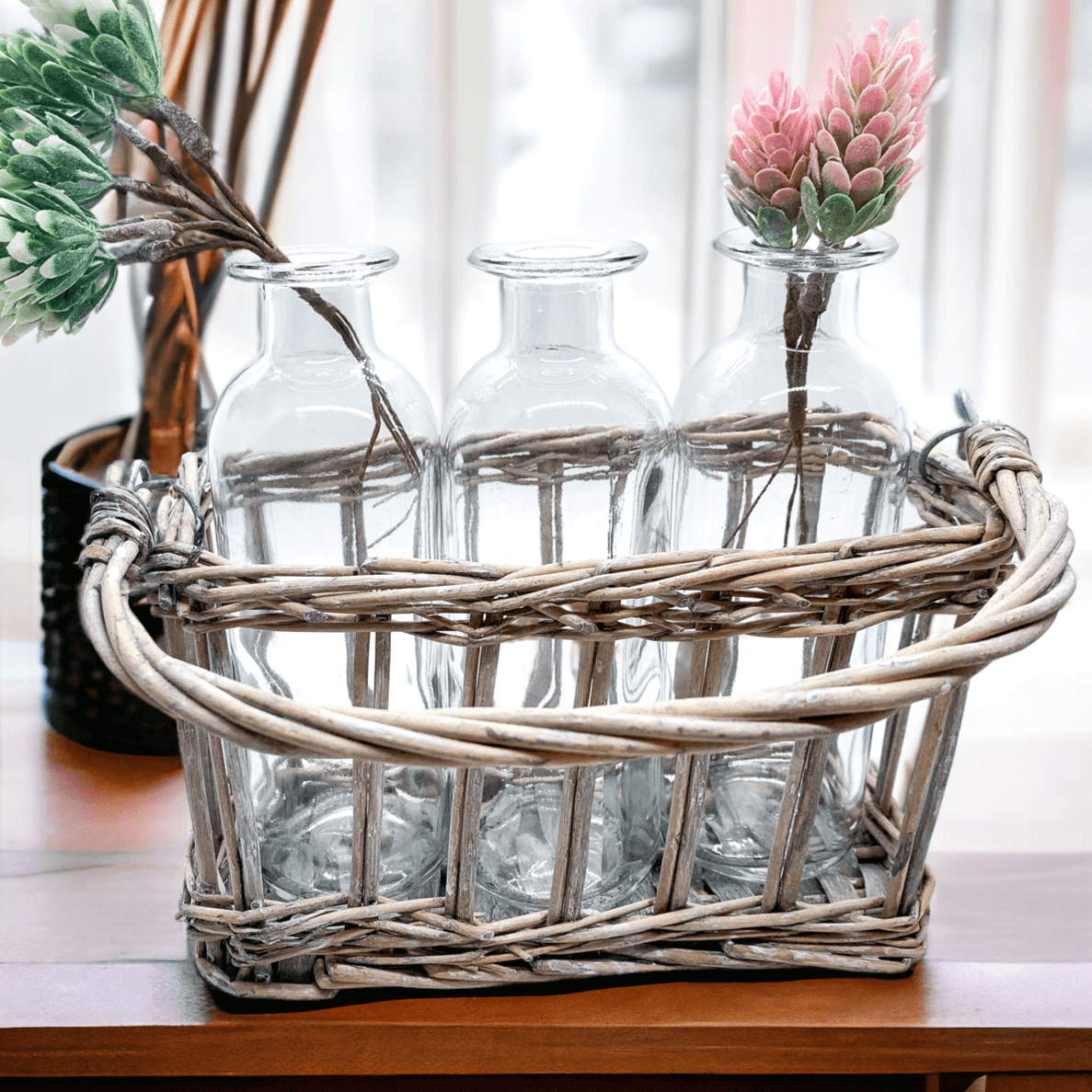 Willow Wrapped Vases | 3 Piece Set