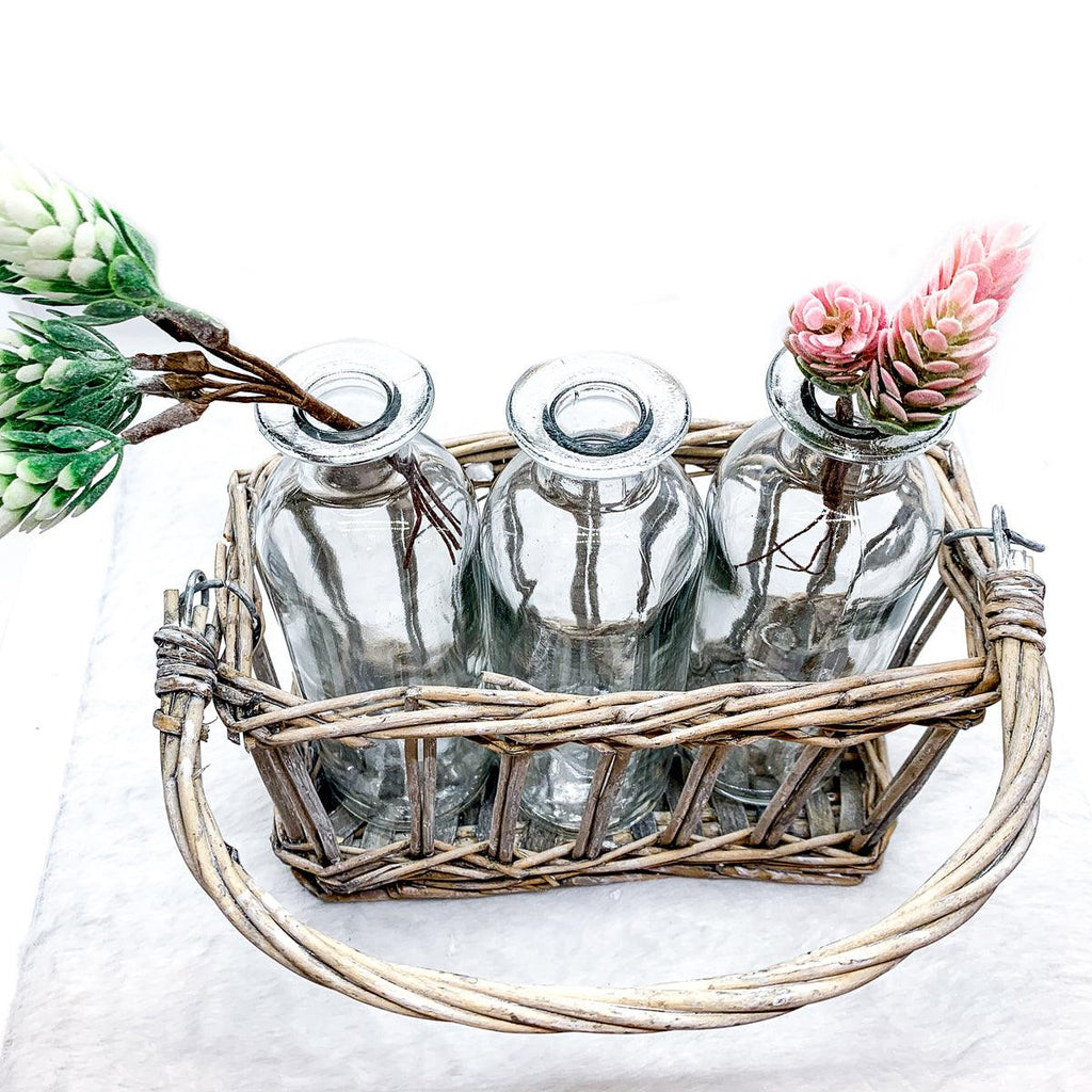 Willow Wrapped Vases | 3 Piece Set