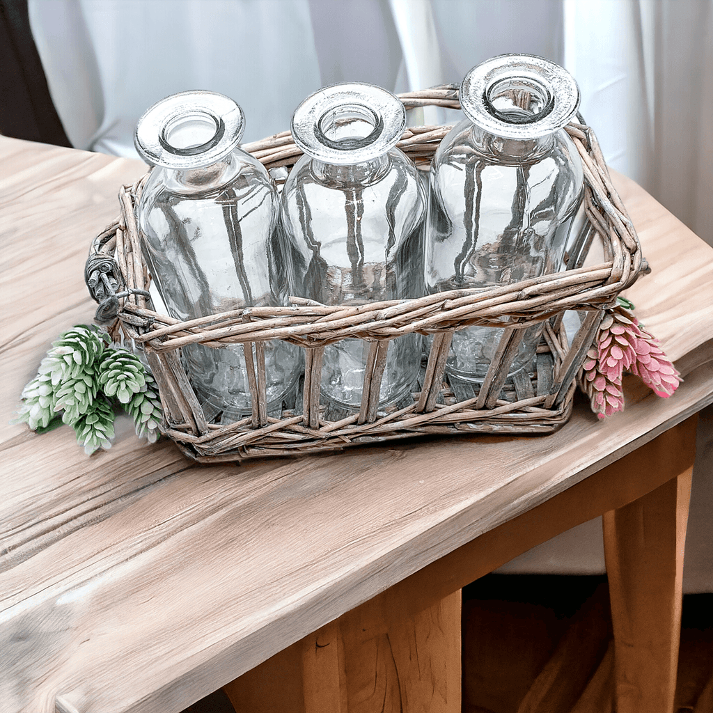 Willow Wrapped Vases | 3 Piece Set