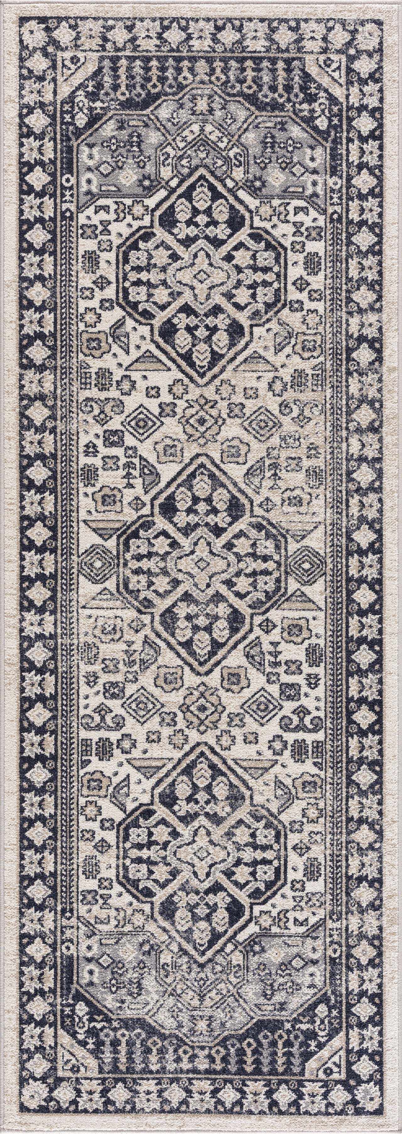 Cabacungan Cream & Gray Washable Area Rug - Clearance