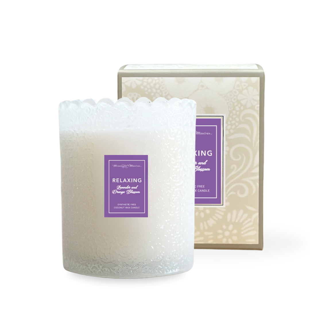 Relaxing Lavender Orange Natural Candle 8oz Kaia Collection