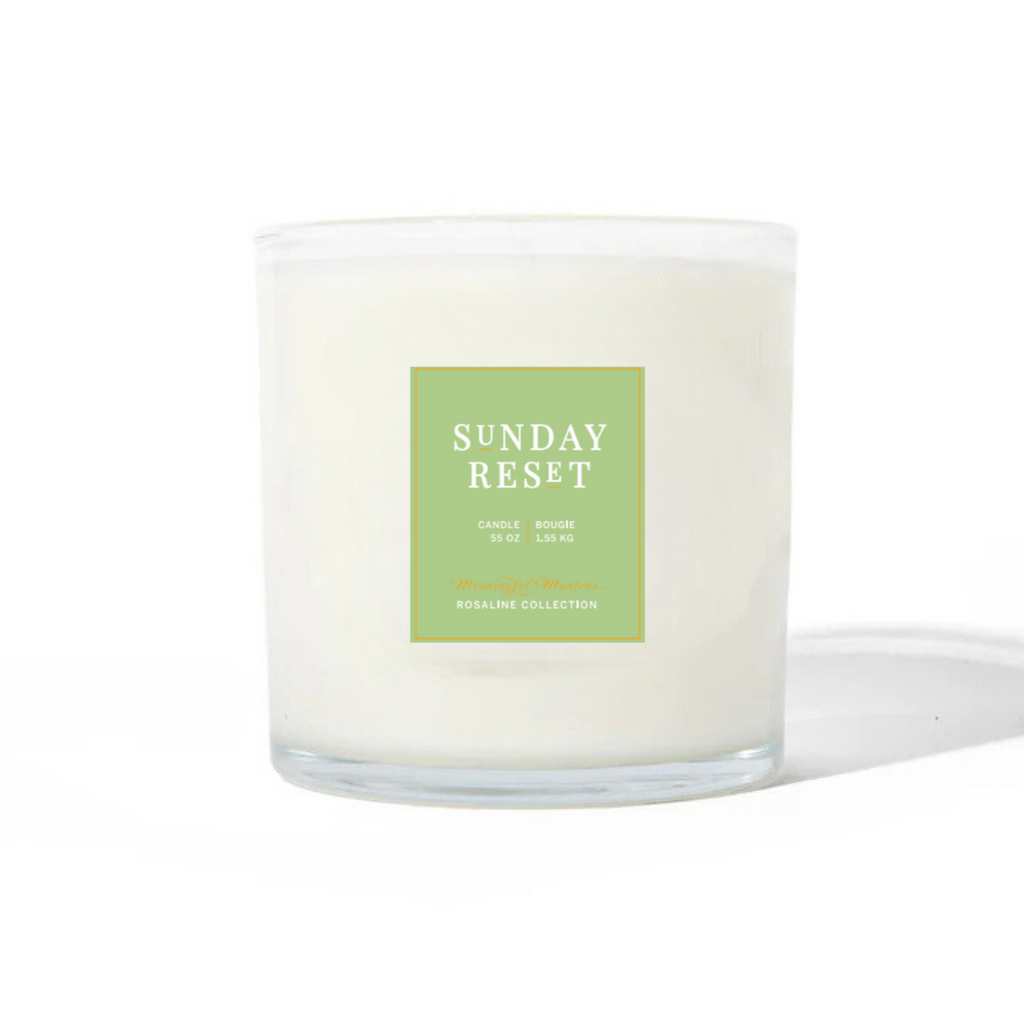Sunday Reset Fresh Linen Natural Candle 55oz Rosaline Collection