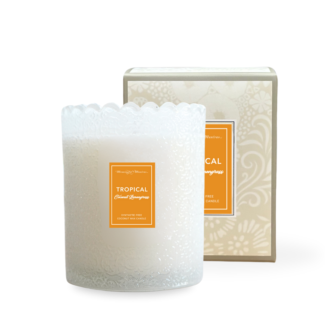 Tropical Coconut Lemongrass Natural Candle 8oz Kaia Collection