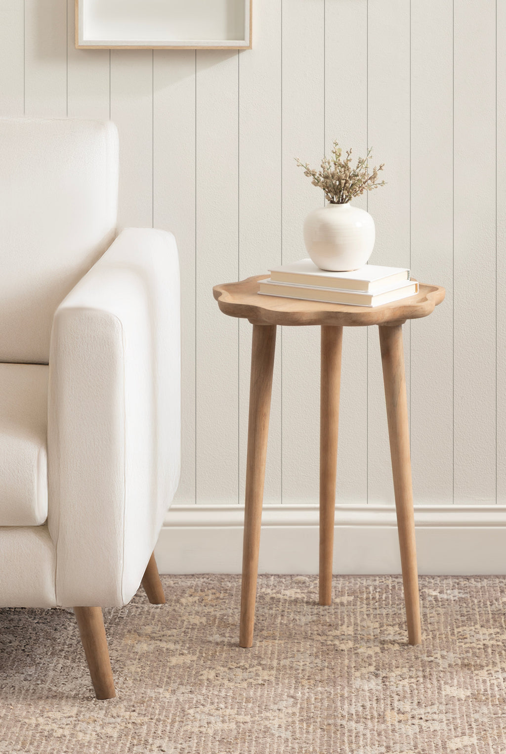 Alezar Scallop Wood Side Table