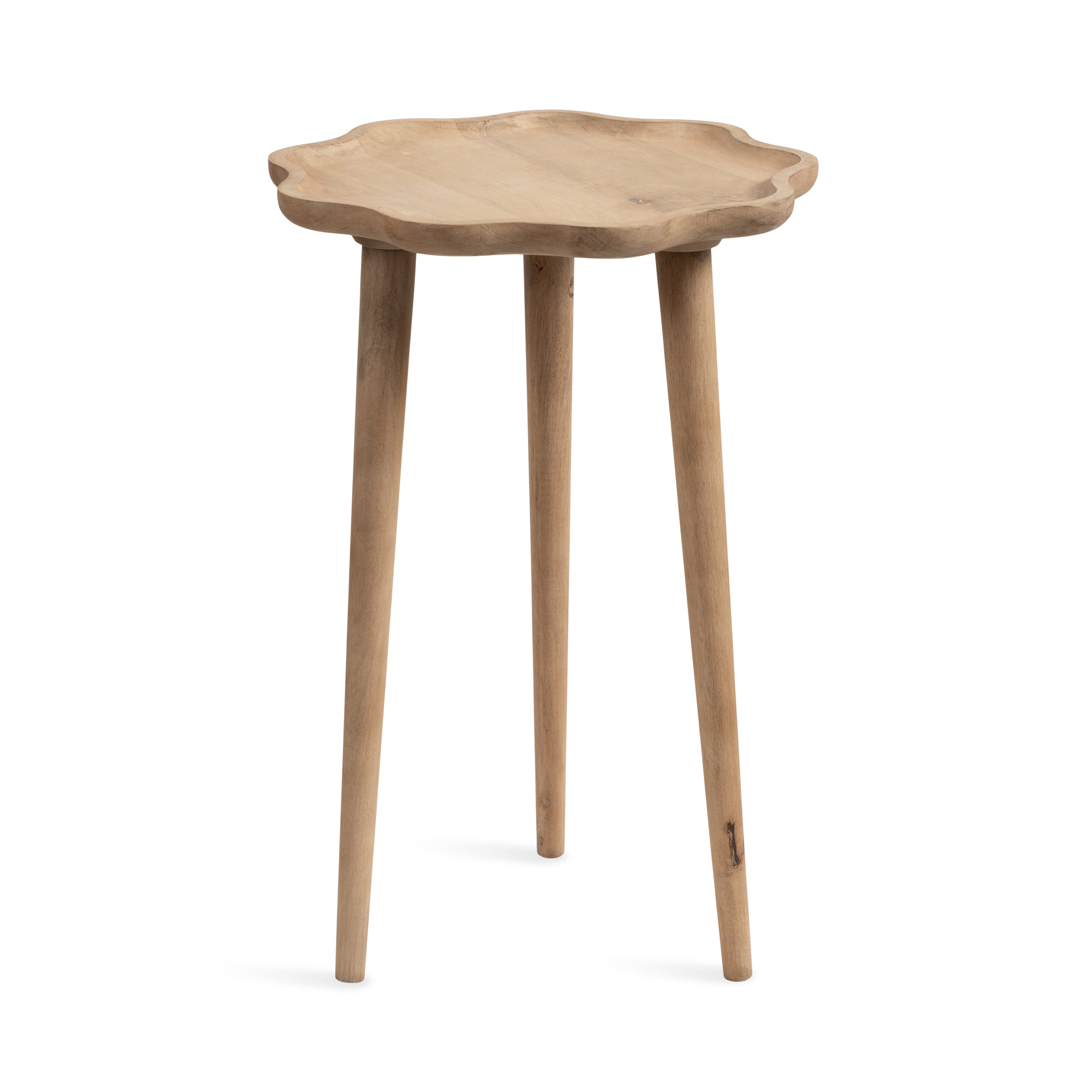 Alezar Scallop Wood Side Table