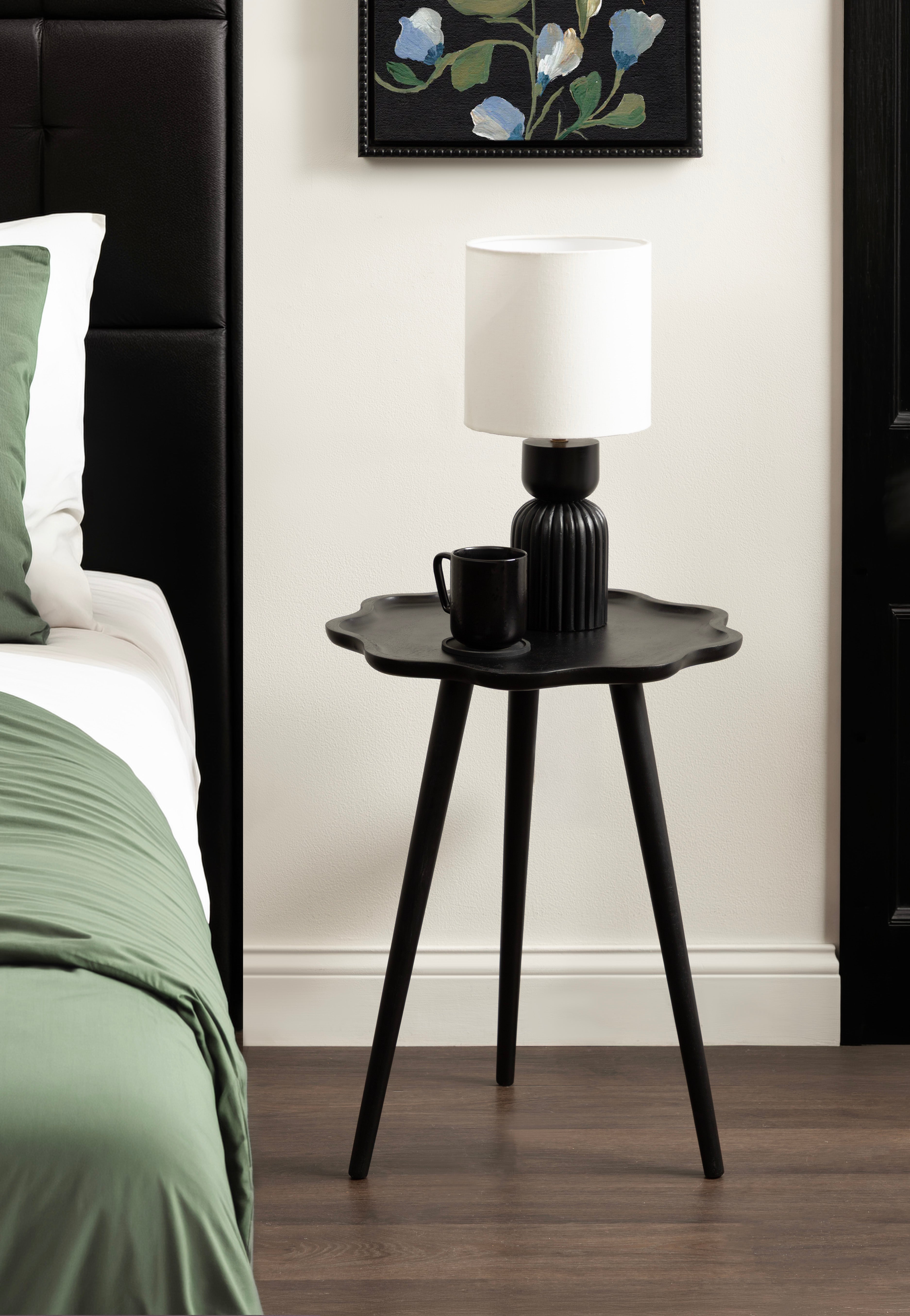 Alezar Scallop Wood Side Table