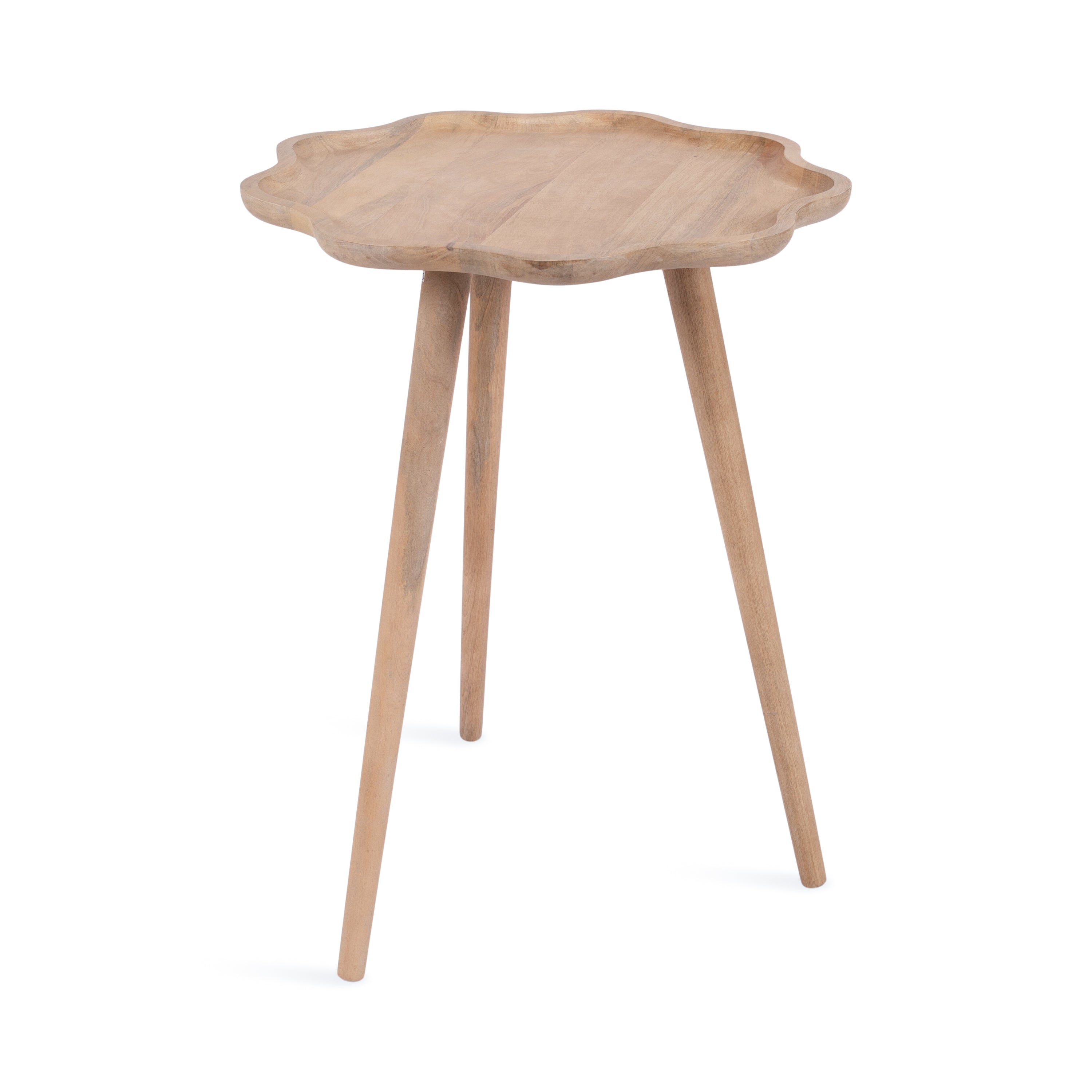 Alezar Scallop Wood Side Table