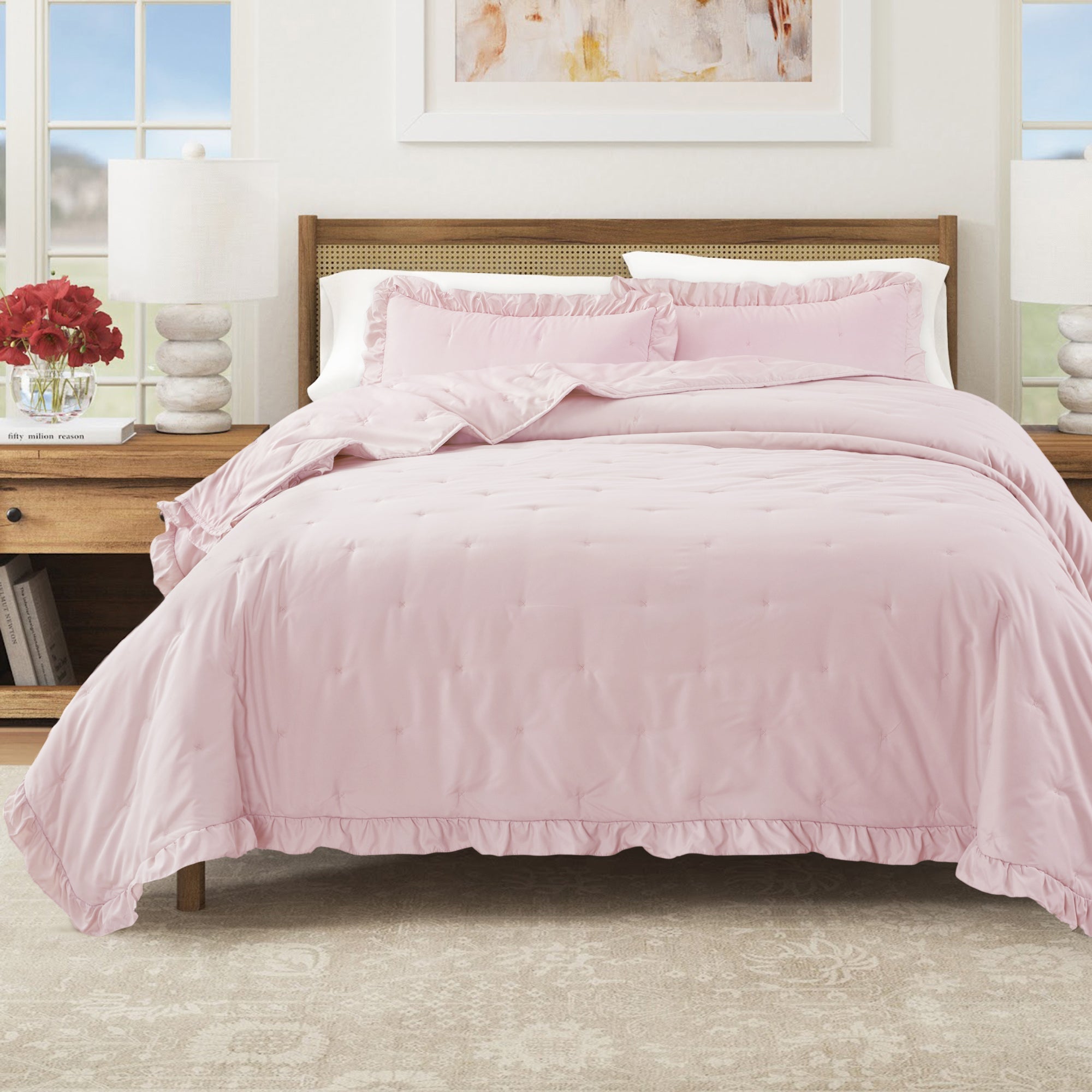 Dot Stitched Ruffled Quilt Set - Dot-Ruffled Collection
