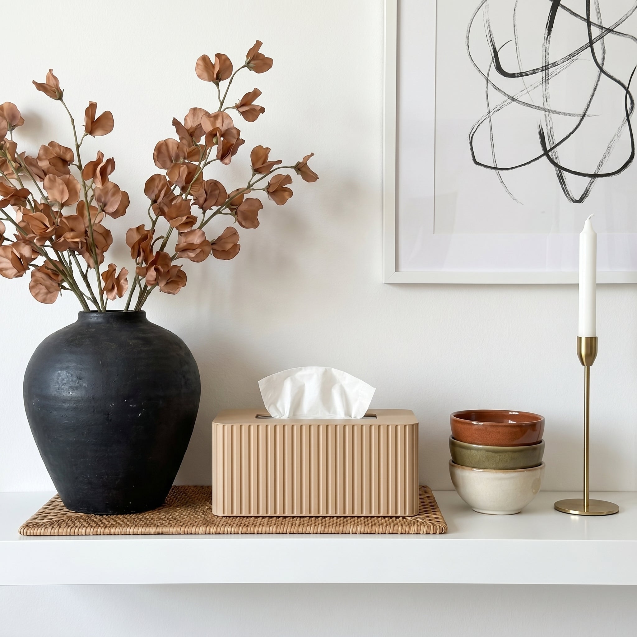 Rectangular Fluted Kleenex Box Cover