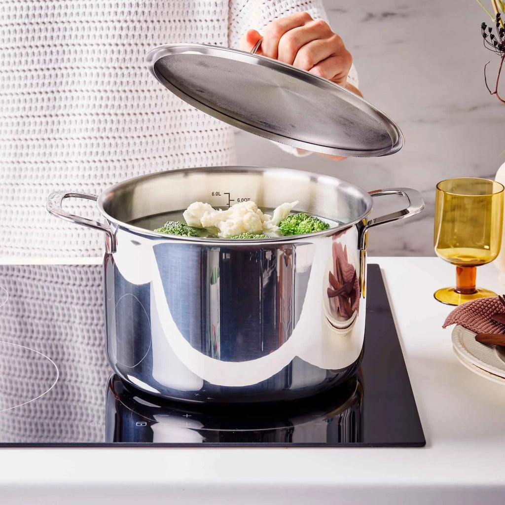 5-Ply Stainless Stock Pot with Lid, 7-Qt