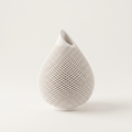 Teardrop Honeycomb Vase, Gypsum White 5"