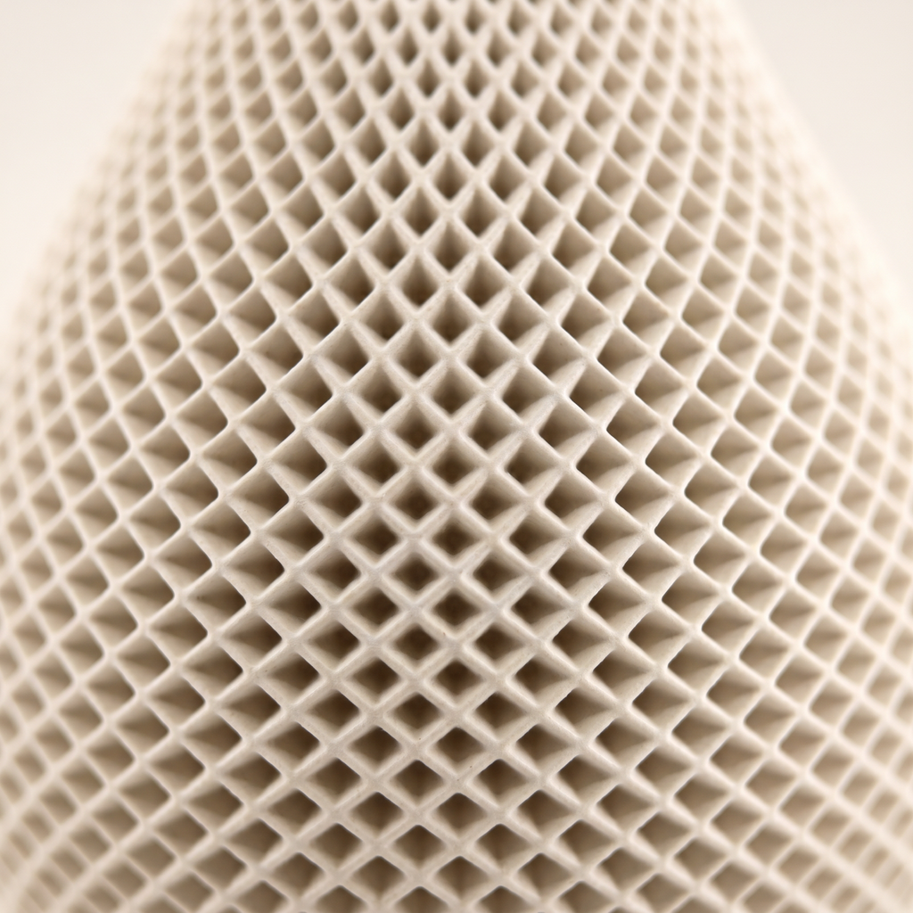 Teardrop Honeycomb Vase, Gypsum White 5"