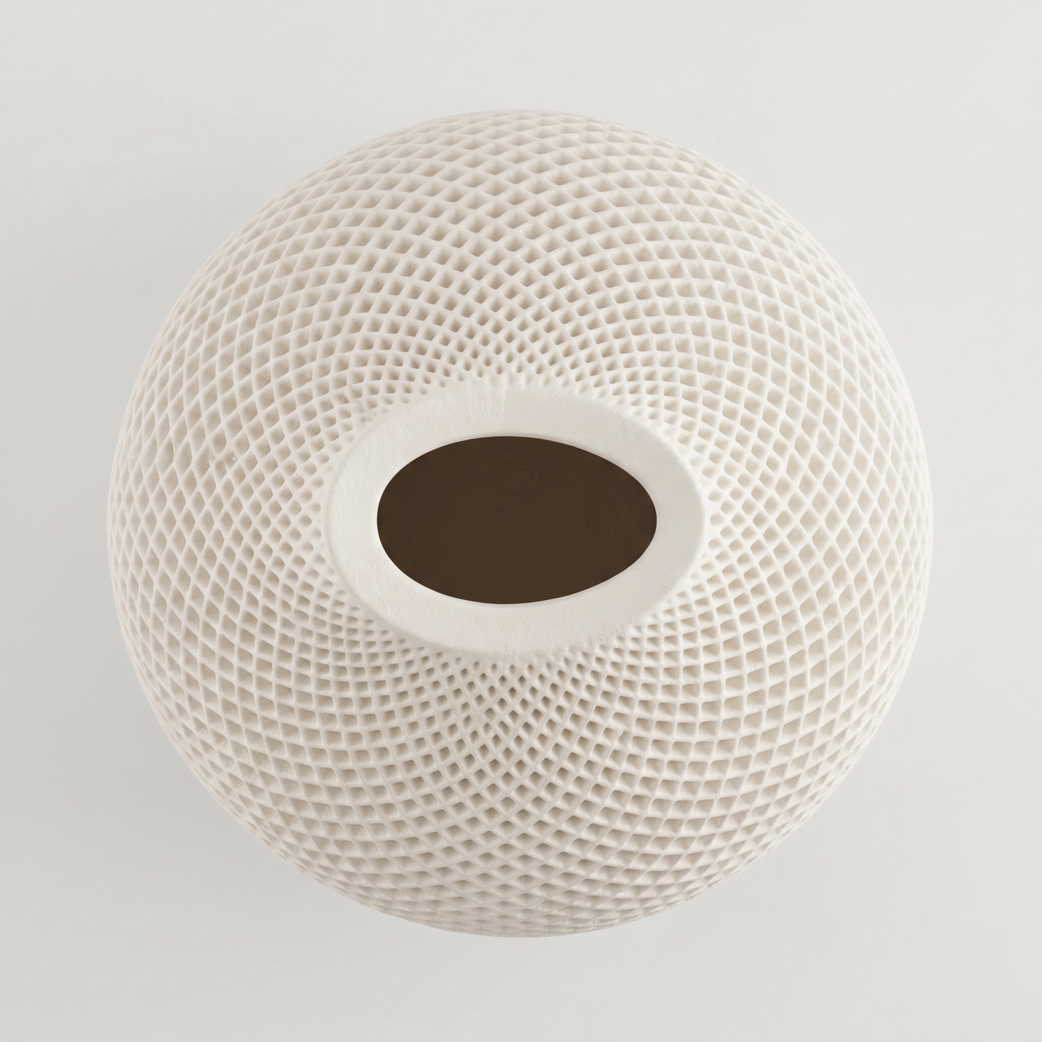 Teardrop Honeycomb Vase, Gypsum White 5"